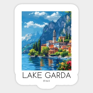 A Pop Art Travel Print of Lake Garda - Italy Sticker